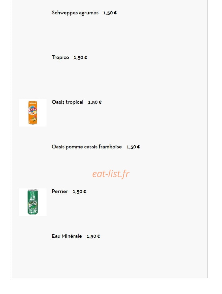 Carte et menu de Les délices du bonheur à Villemomble — Les boissons suite
