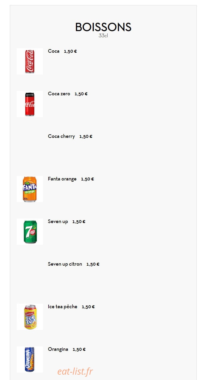 Carte et menu de Les délices du bonheur à Villemomble — Les boissons
