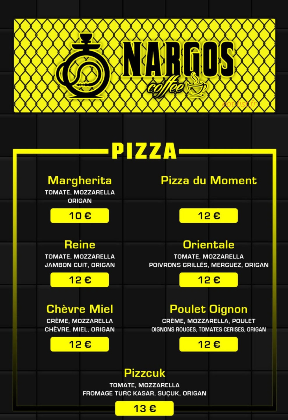 Nargos Coffee — carte page 1