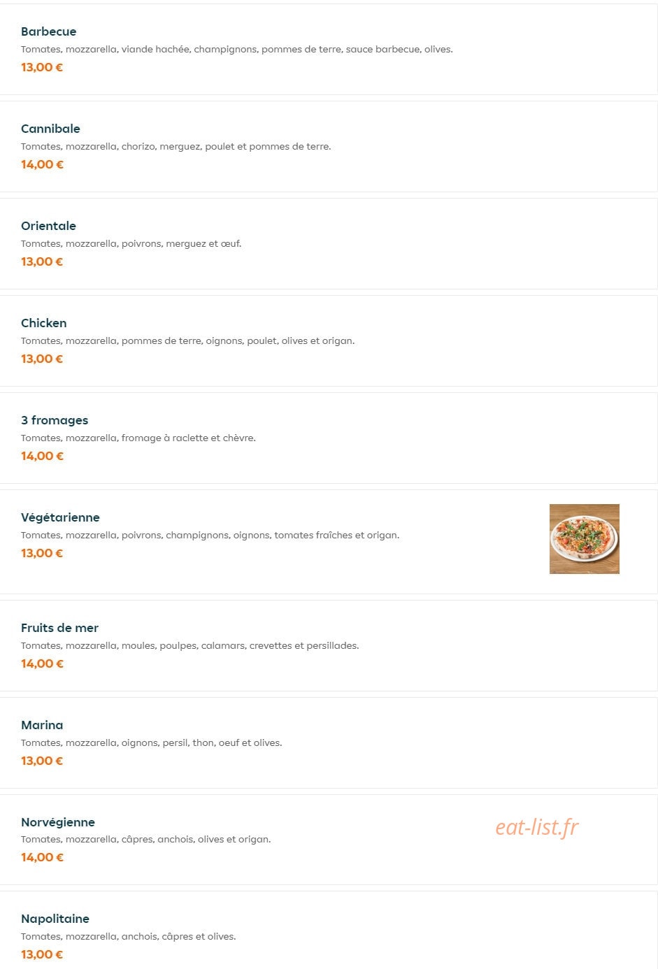 Pizza Enzo — carte page 2
