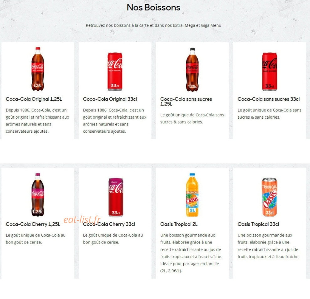 Pizza Hut — carte page 9