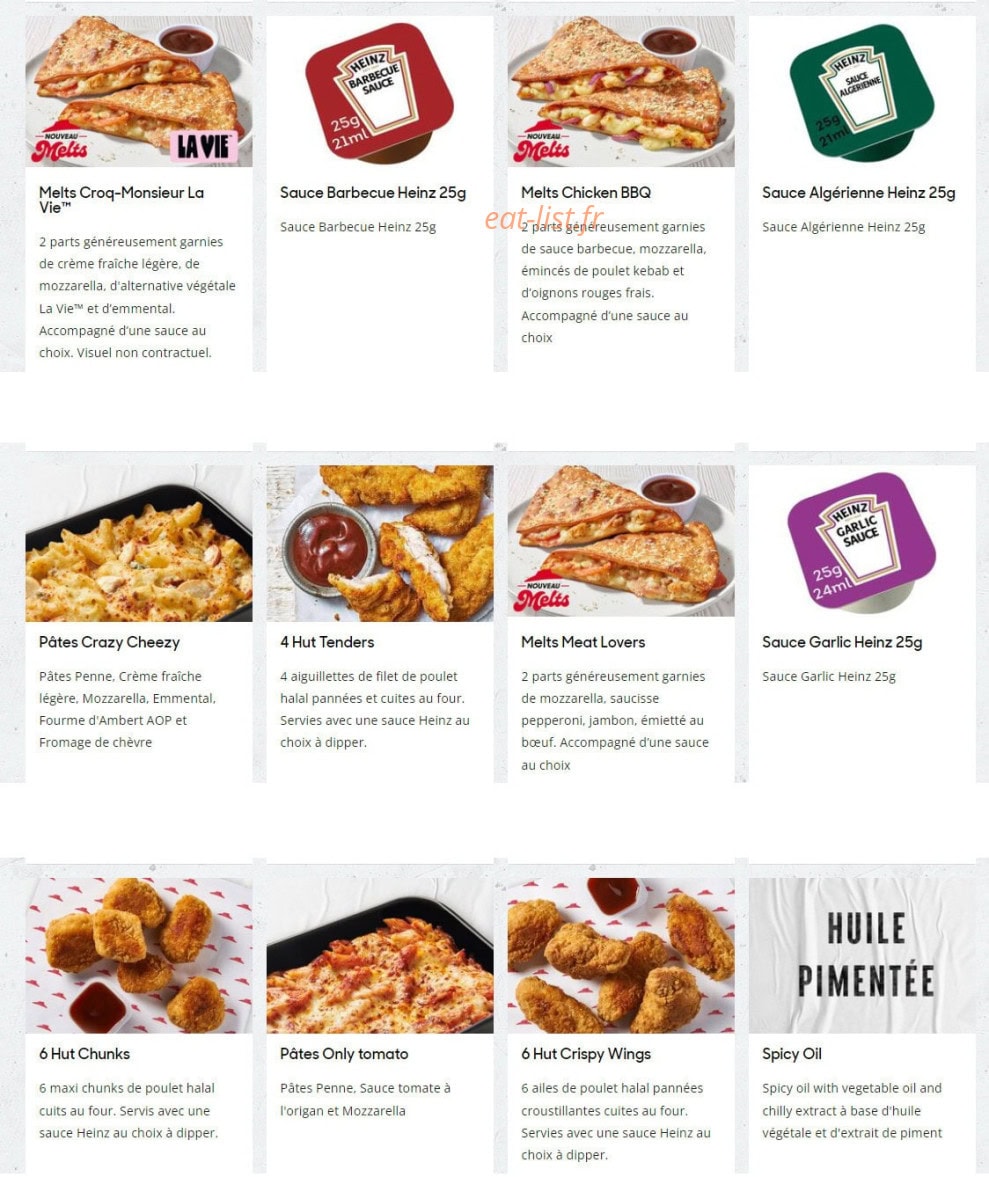 Pizza Hut — carte page 2