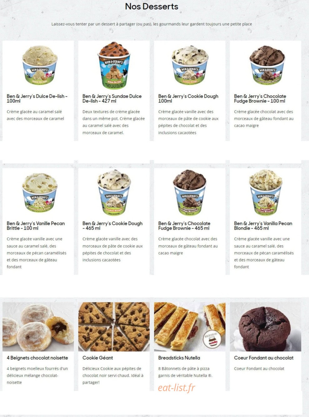 Pizza Hut — carte page 12