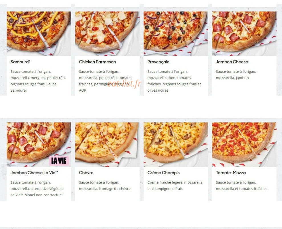 Pizza Hut — carte page 8