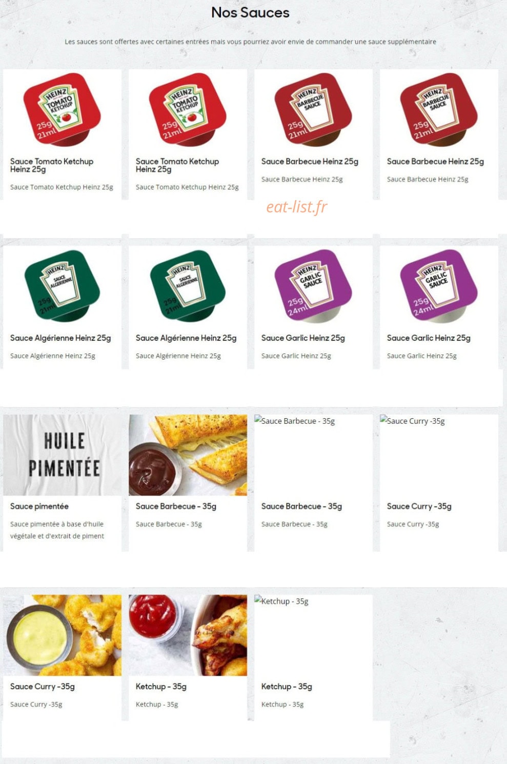 Pizza Hut — carte page 13
