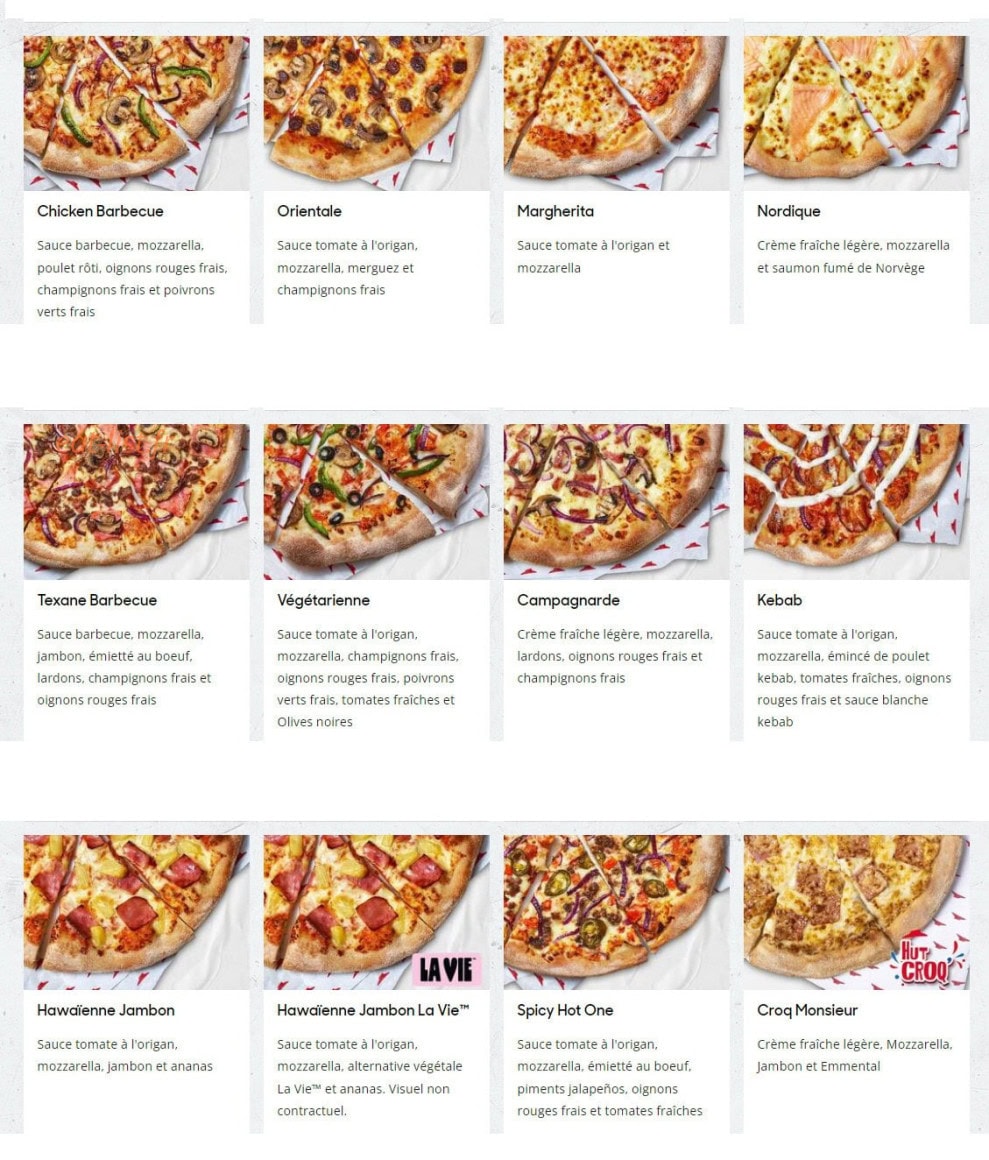 Pizza Hut — carte page 7