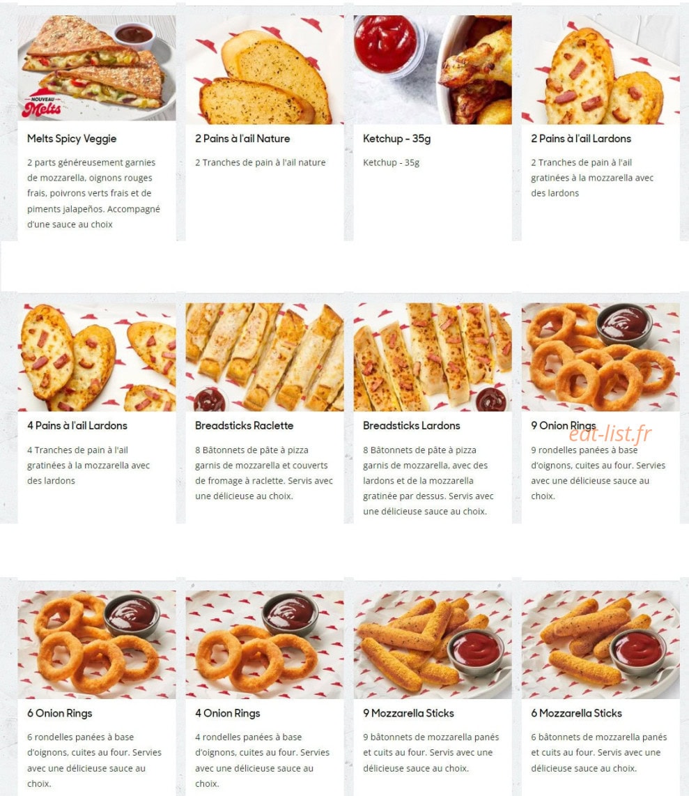 Pizza Hut — carte page 4
