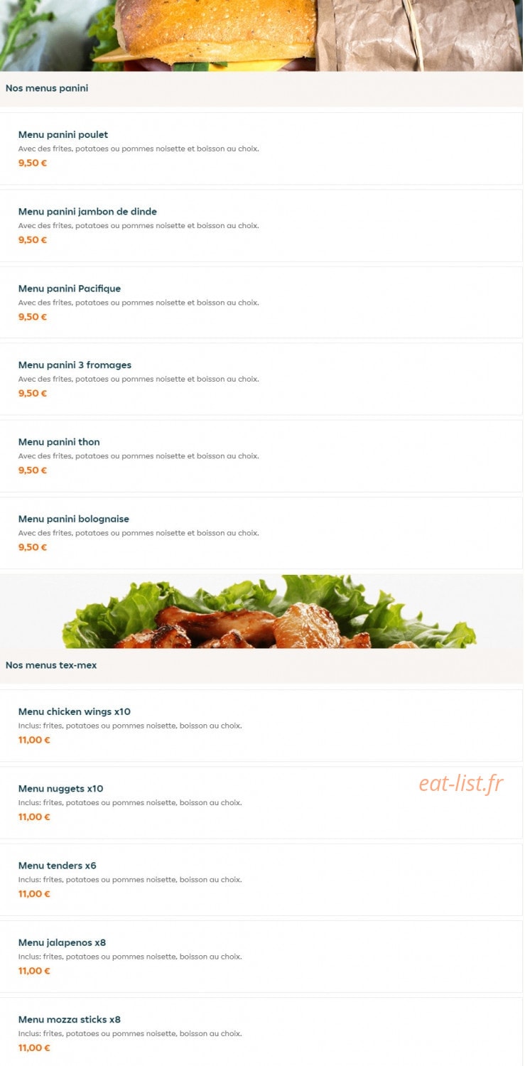 Pizzeria de l'époque — carte page 3