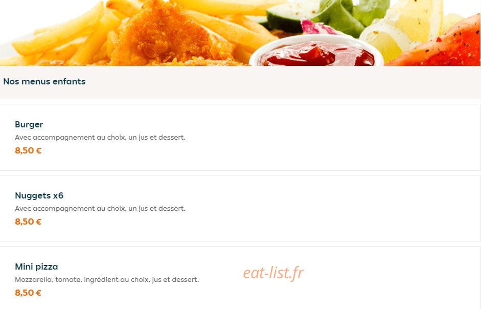 Pizzeria de l'époque — carte page 1