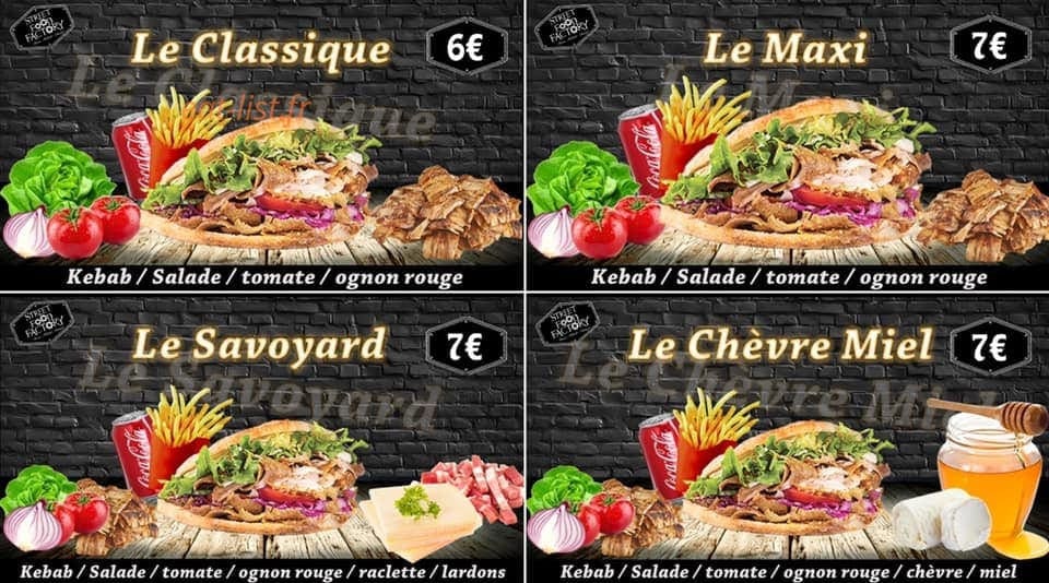 Carte et menu de Street Food Factory à Villemomble — Les snadwichs