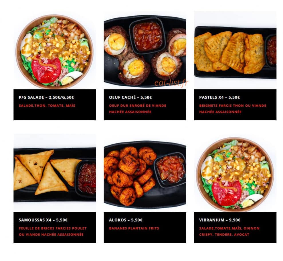 Wakanda food — carte page 1