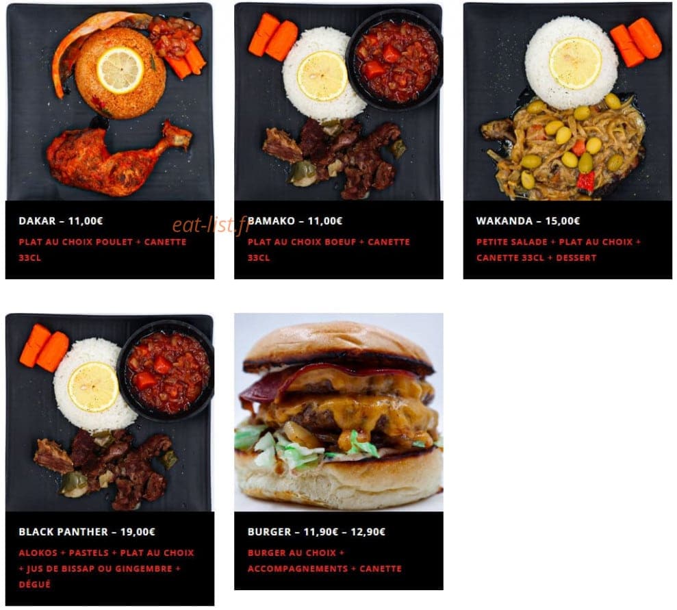 Wakanda food — carte page 7