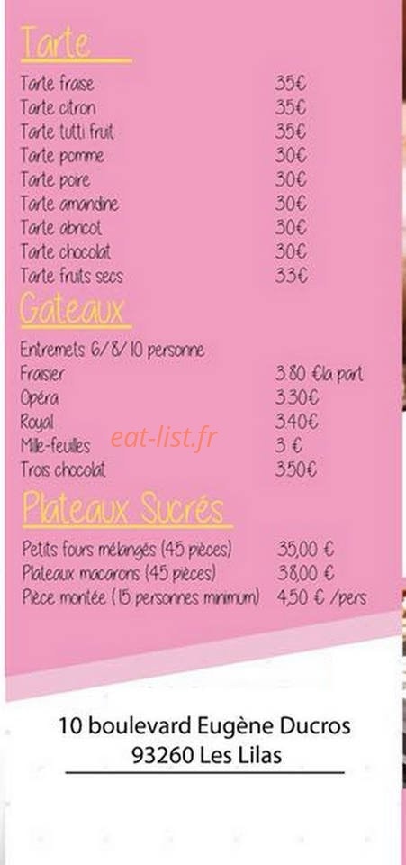 Aux Mille Saveurs — carte page 6