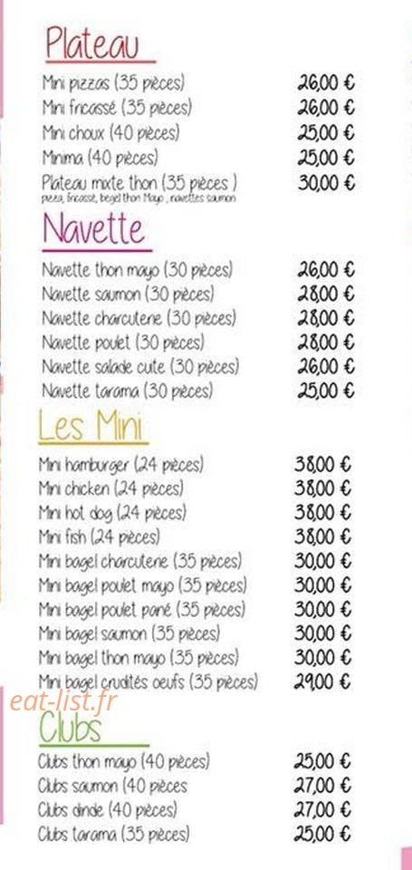 Aux Mille Saveurs — carte page 3