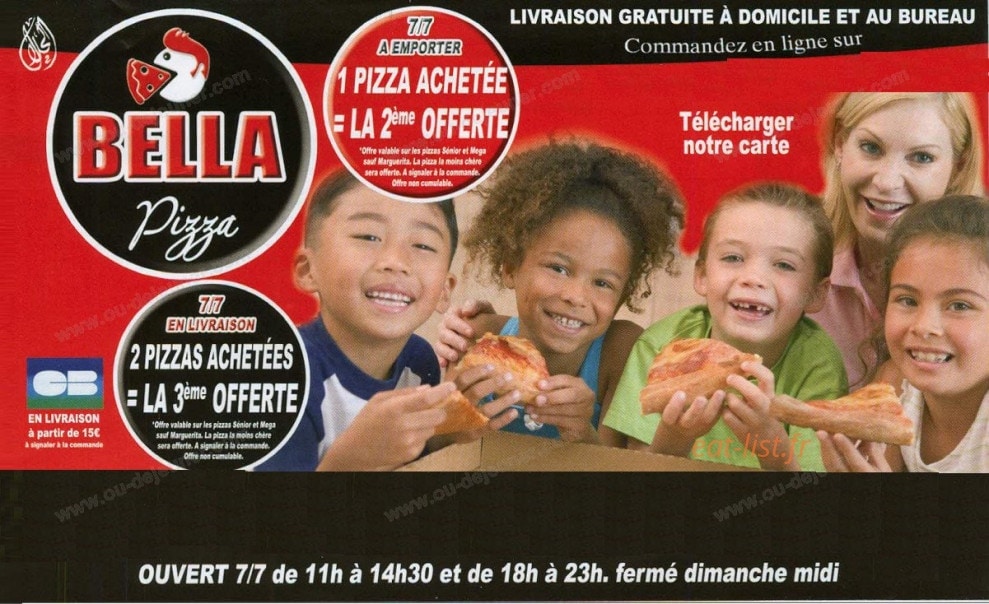 Bella Pizza — carte page 1
