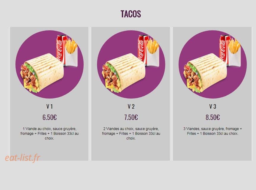 Chicken Lilas — carte page 16