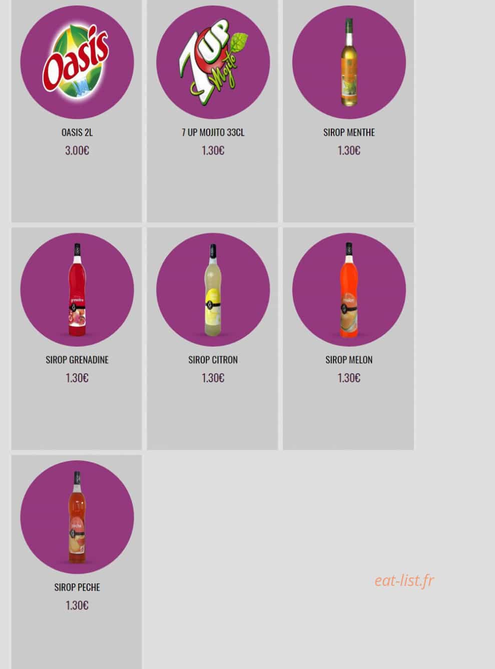 Chicken Lilas — carte page 24