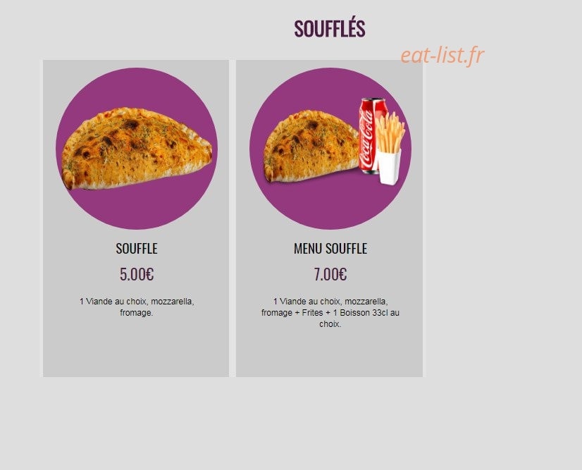 Chicken Lilas — carte page 17