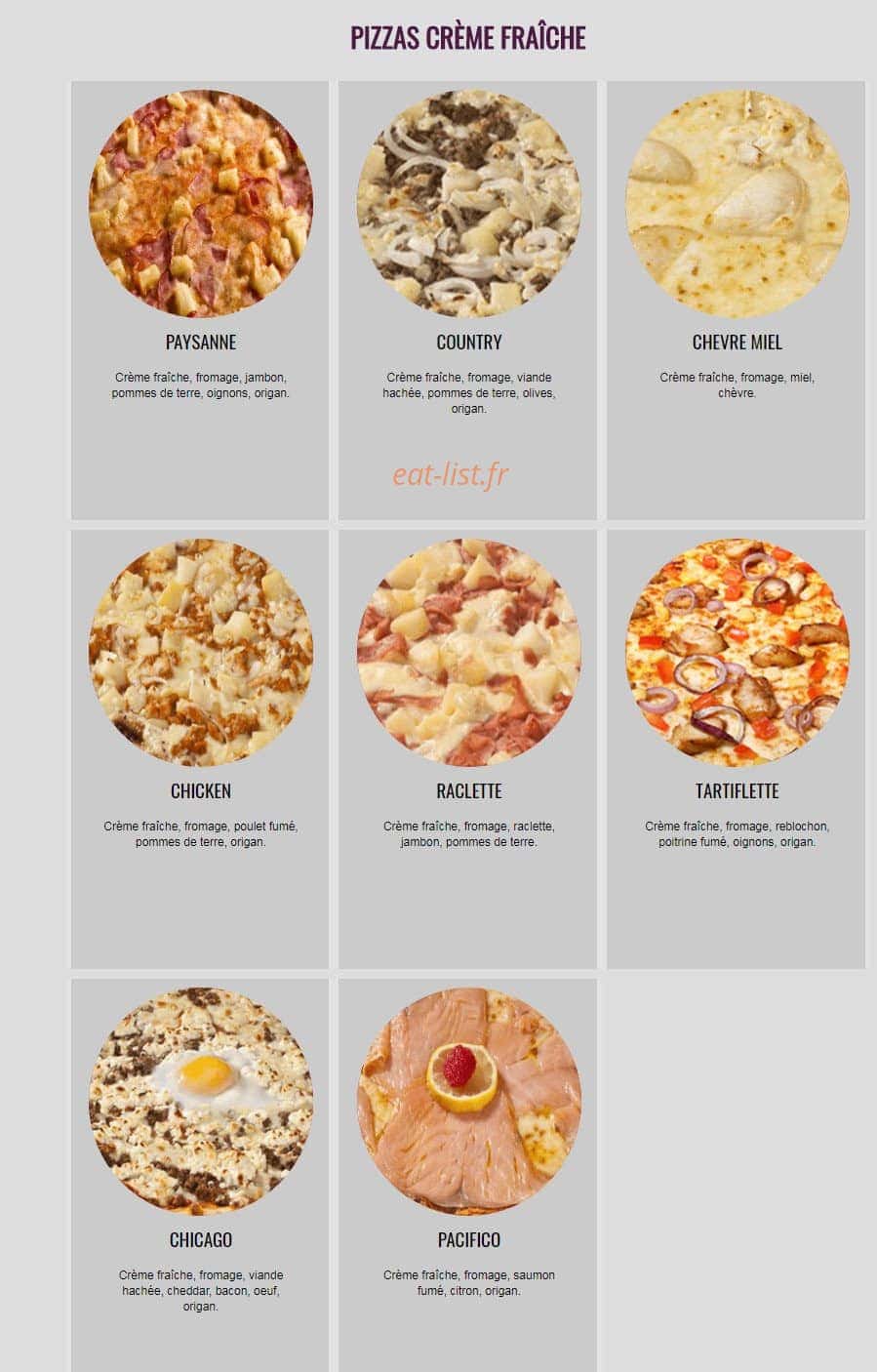 Chicken Lilas — carte page 4
