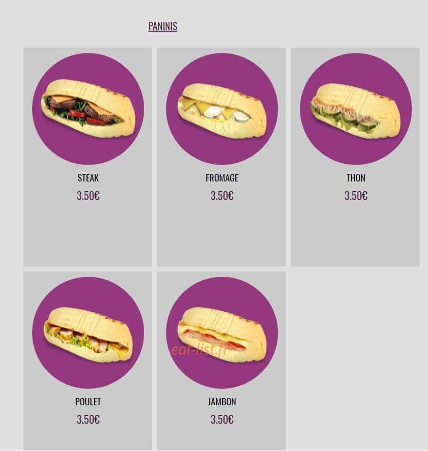 Chicken Lilas — carte page 15