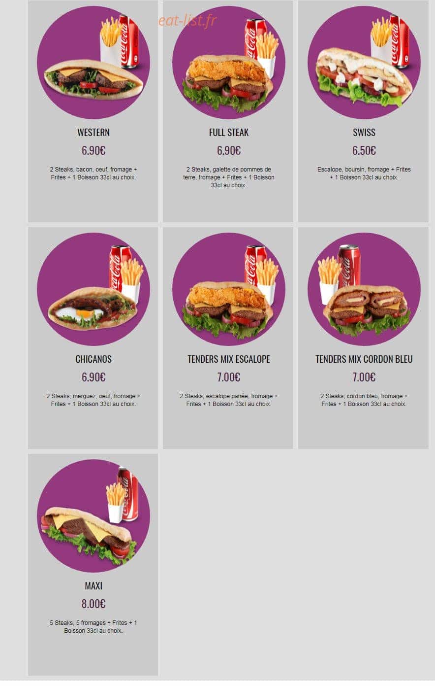Chicken Lilas — carte page 9