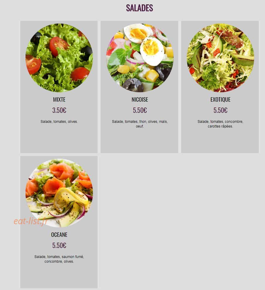 Chicken Lilas — carte page 19