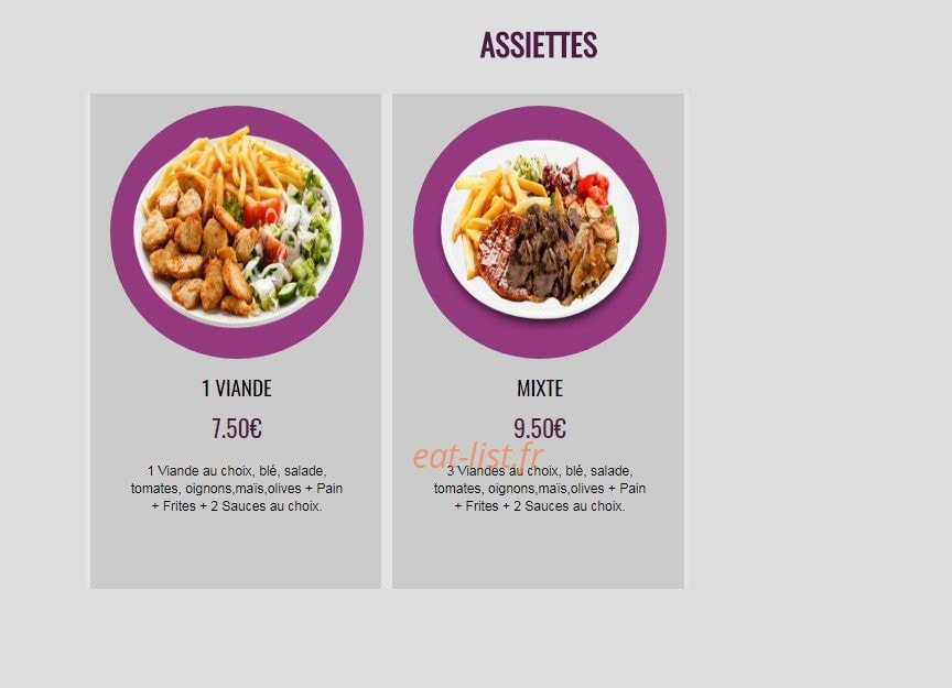 Chicken Lilas — carte page 5