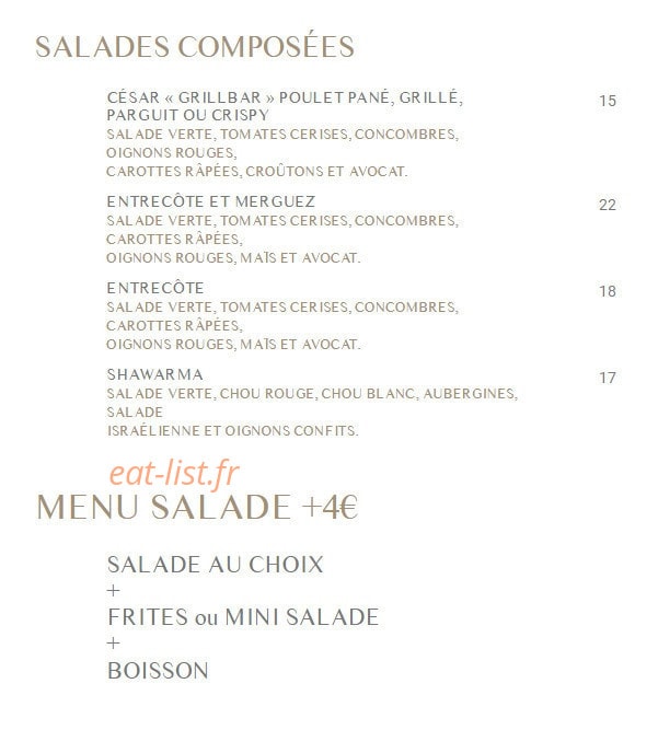 Grill Bar — carte page 7