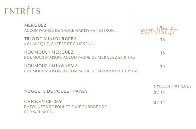 Grill Bar — carte page 1