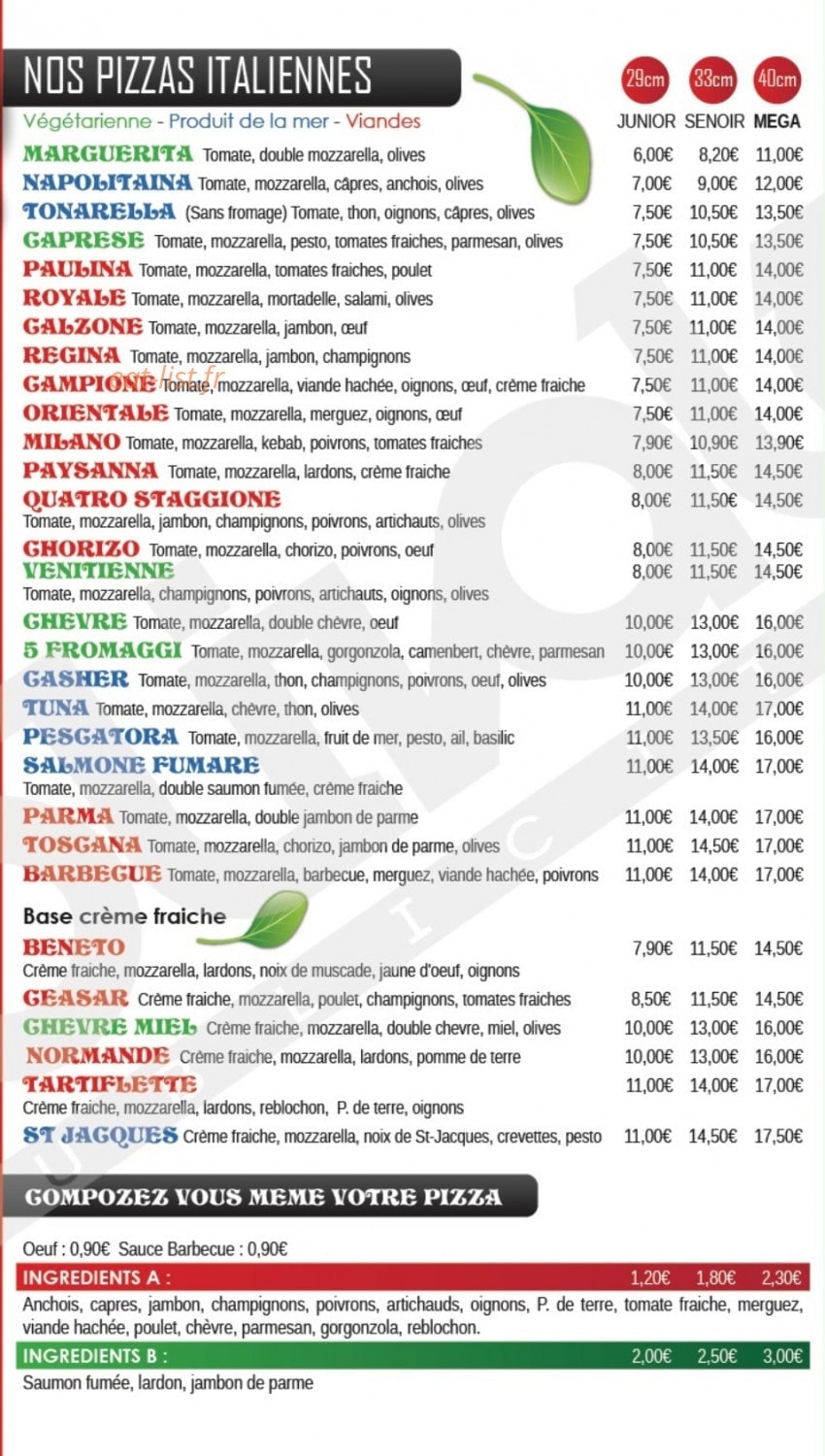 Pizza Beneto — carte page 3