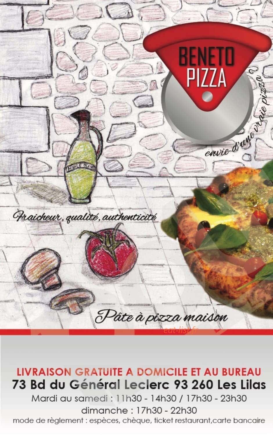 Pizza Beneto — carte page 1