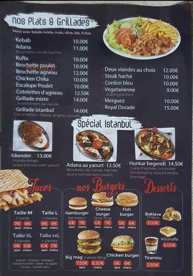Restaurant grill Istanbul — carte page 1