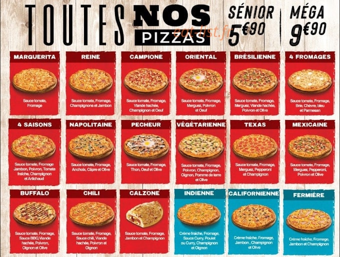 AEL Pizza — carte page 1