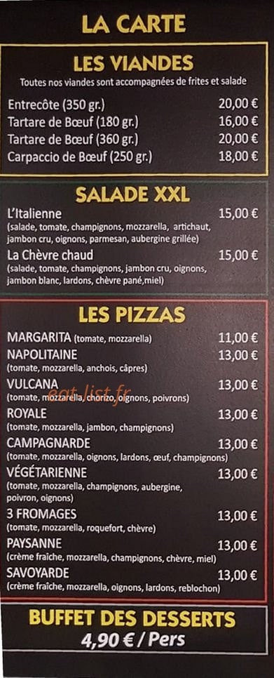 Bella Pizza — carte page 1