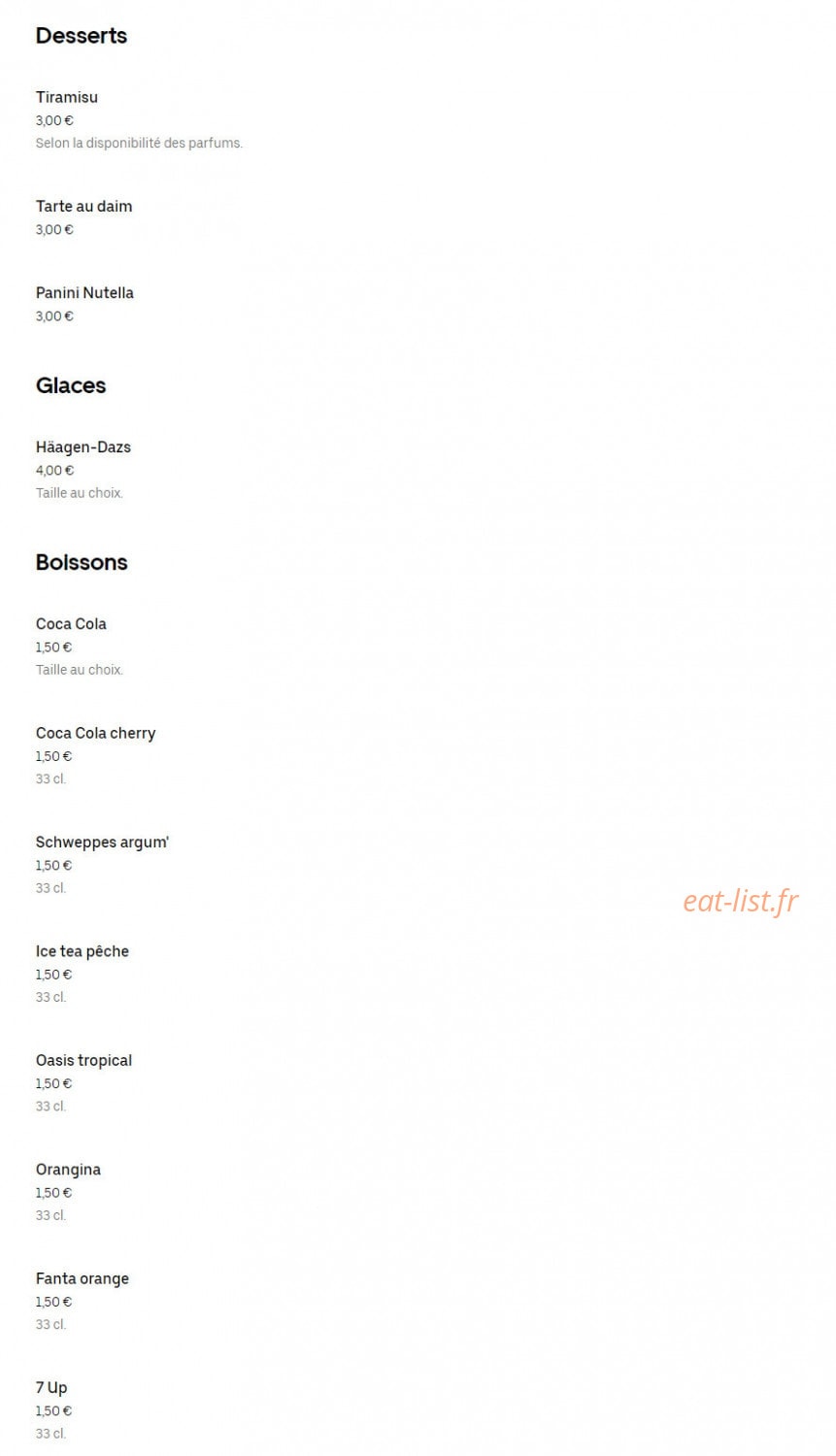 Le Prince Food — carte page 12