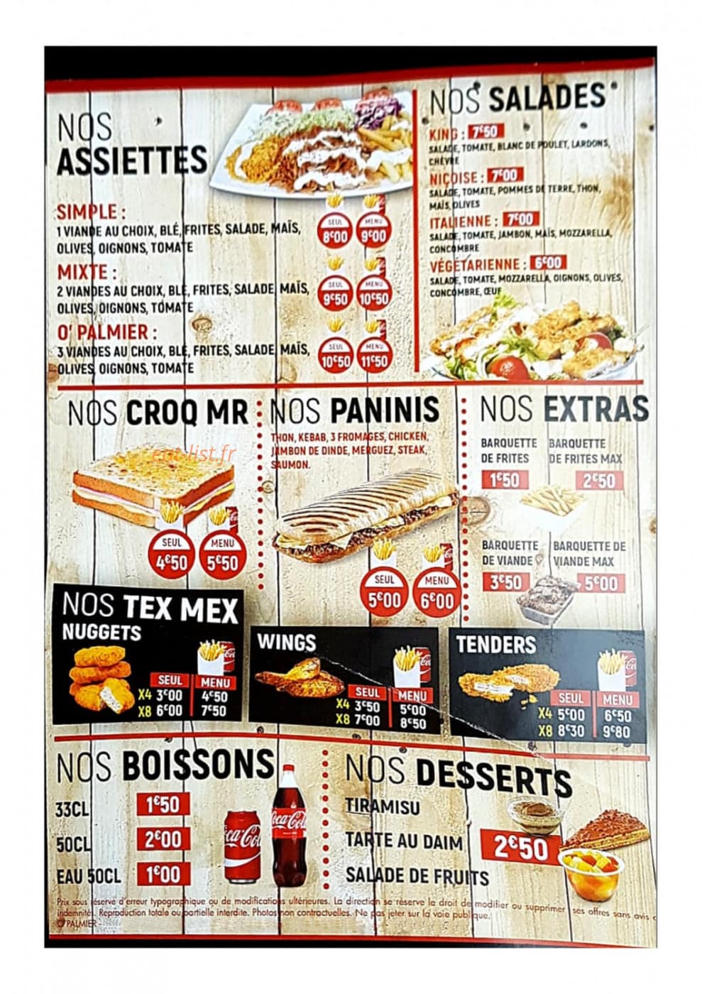 O Palmier — carte page 1