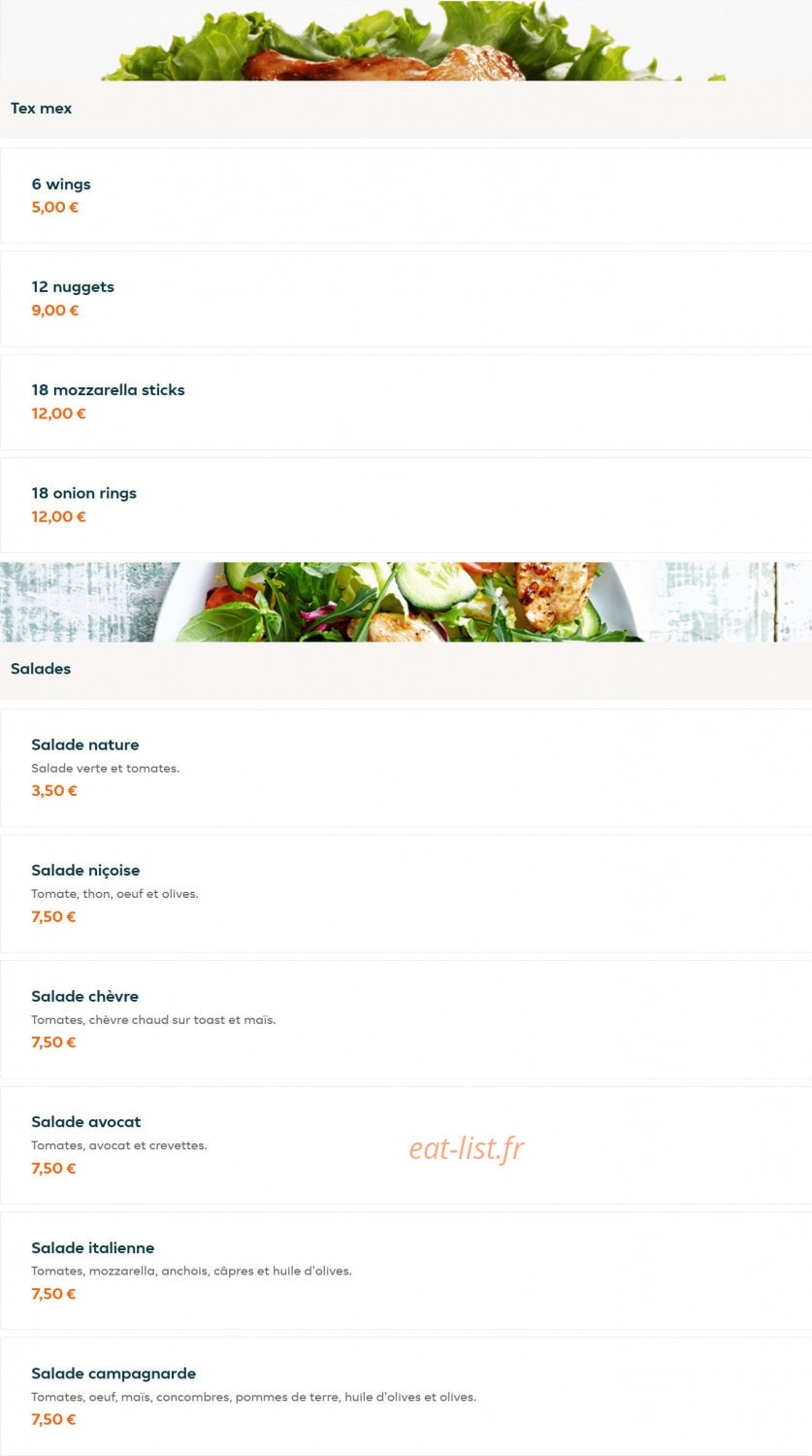 Pizza Hidaya — carte page 17