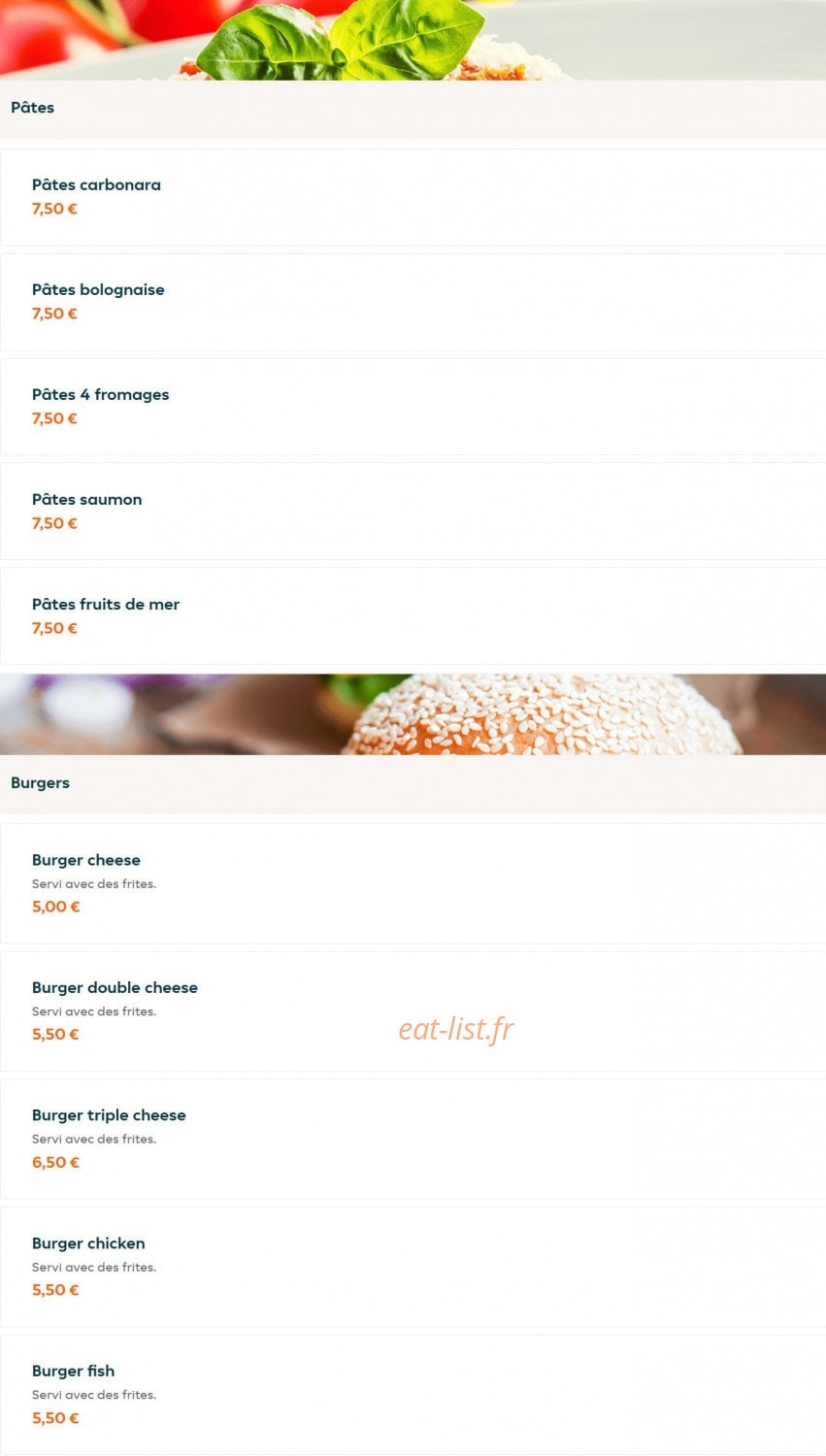 Pizza Hidaya — carte page 14