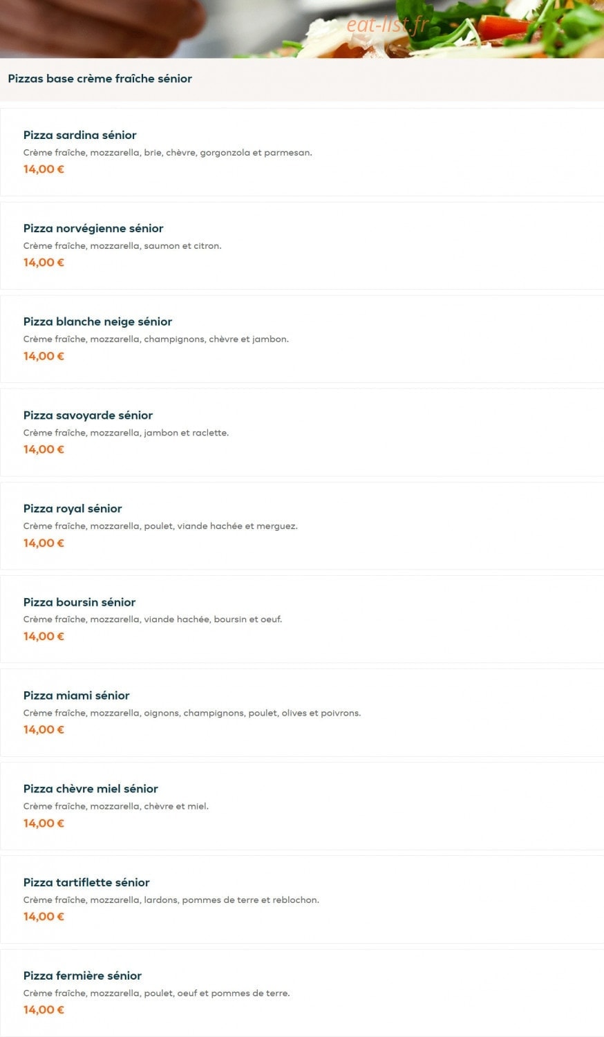 Pizza Hidaya — carte page 9