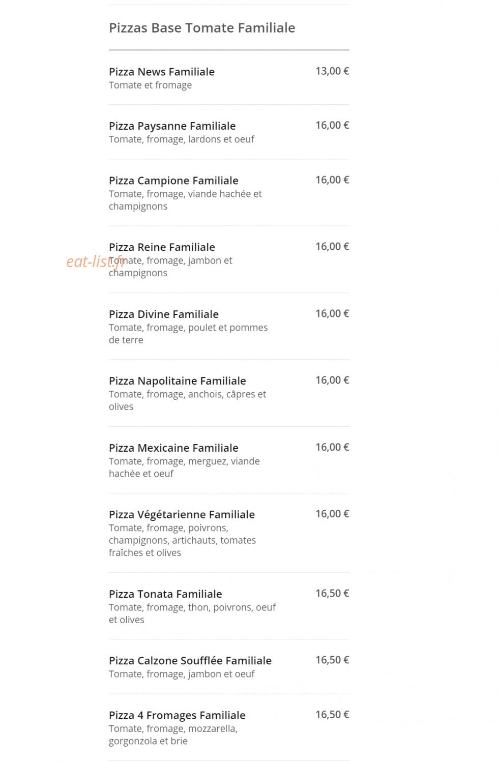 Pizza News — carte page 18