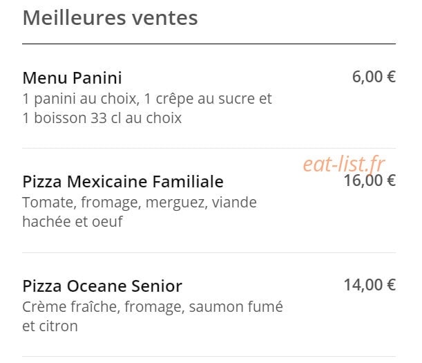 Pizza News — carte page 1