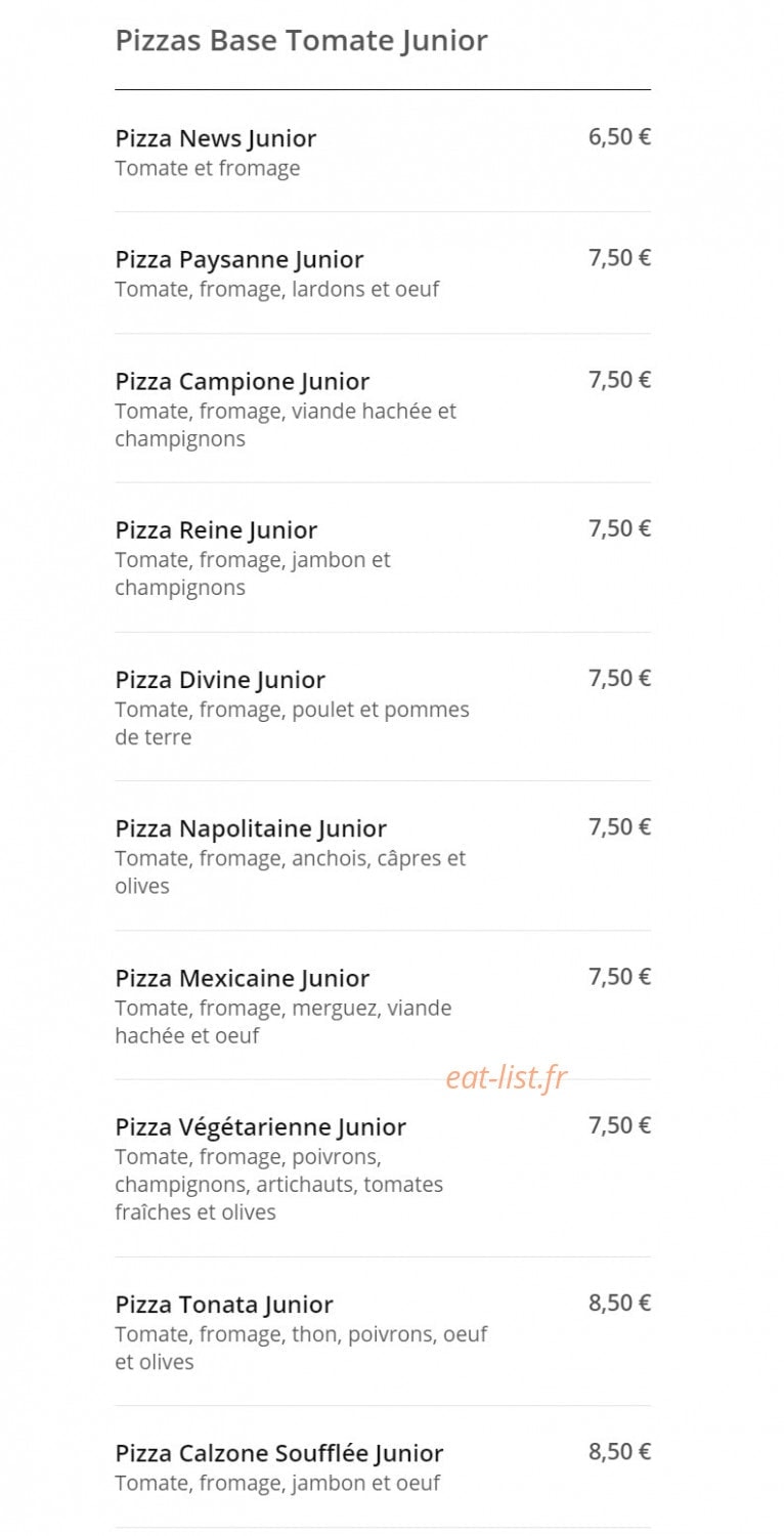 Pizza News — carte page 9
