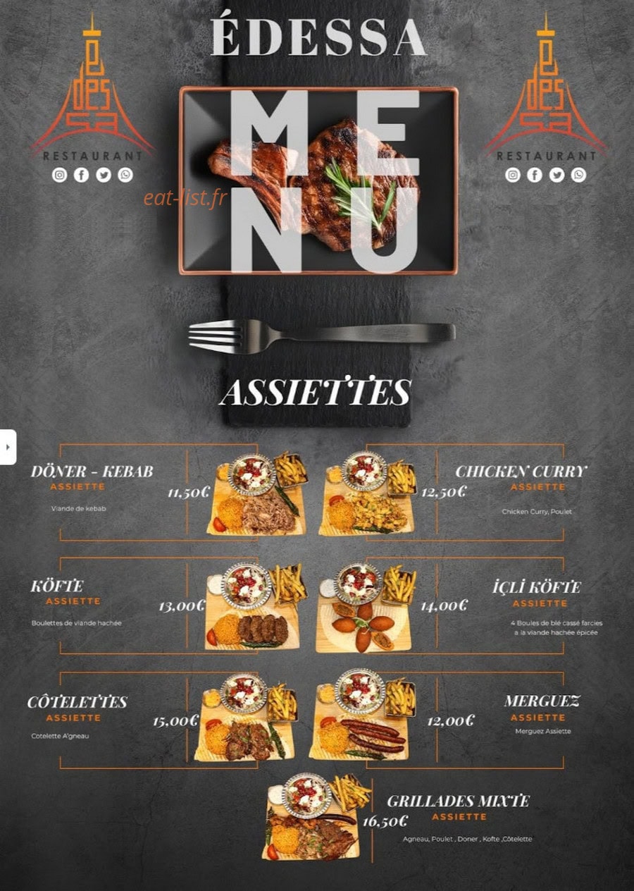 Restaurant Édessa — carte page 2