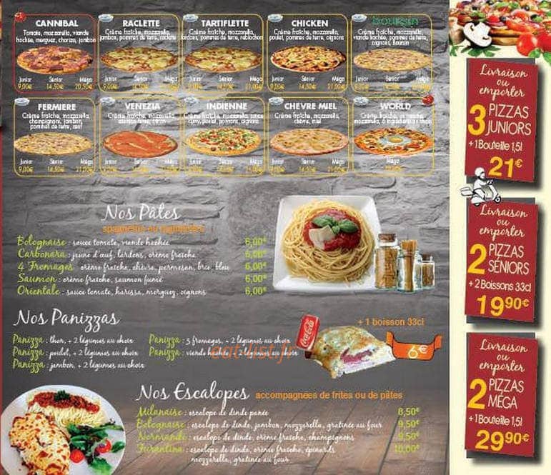 World Pizza — carte page 2