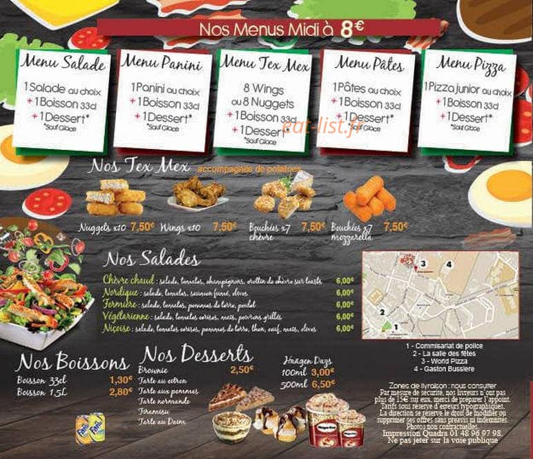 World Pizza — carte page 3