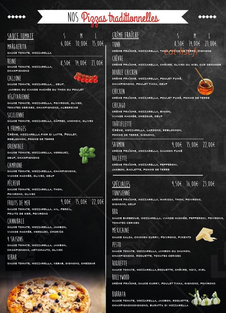 Carte et menu de Al Fôrno à Tremblay en France — Les pizzas