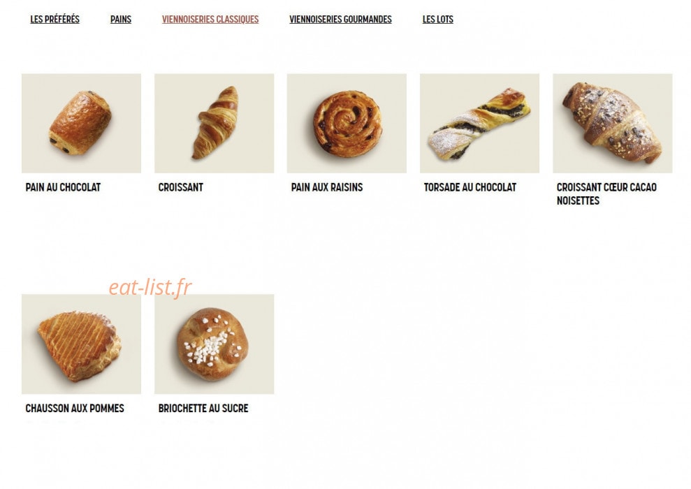 Brioche Dorée — carte page 9