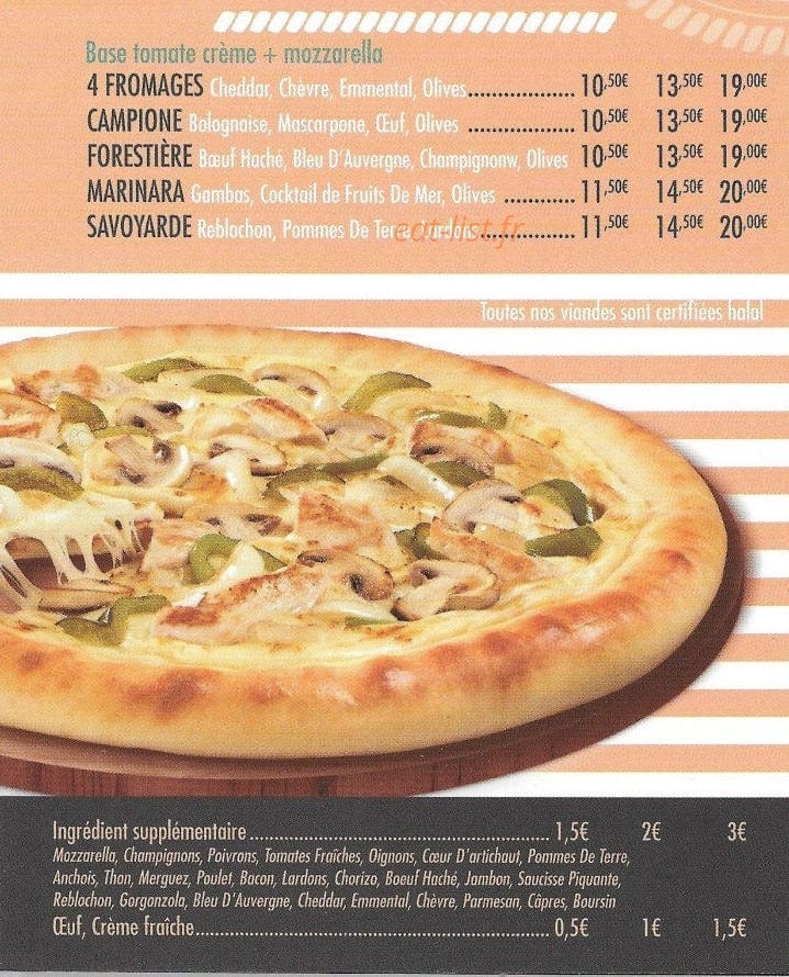 Cap Sud Pizza — carte page 3