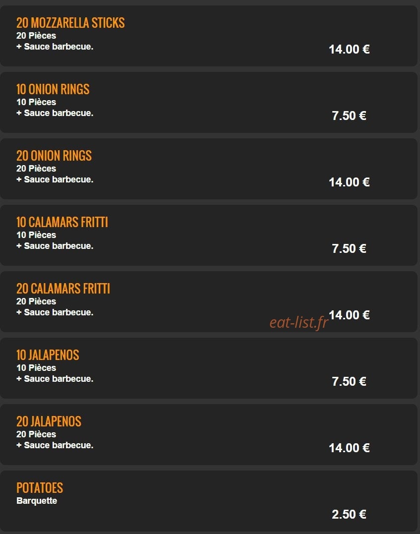 Carte et menu de Del Casa Pizza à Tremblay en France — Les Tex Mex suite