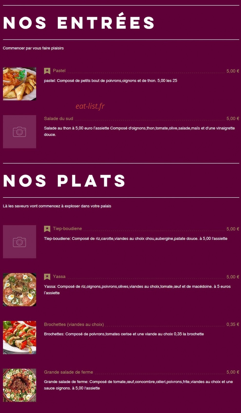 Hawa & Co — carte page 1